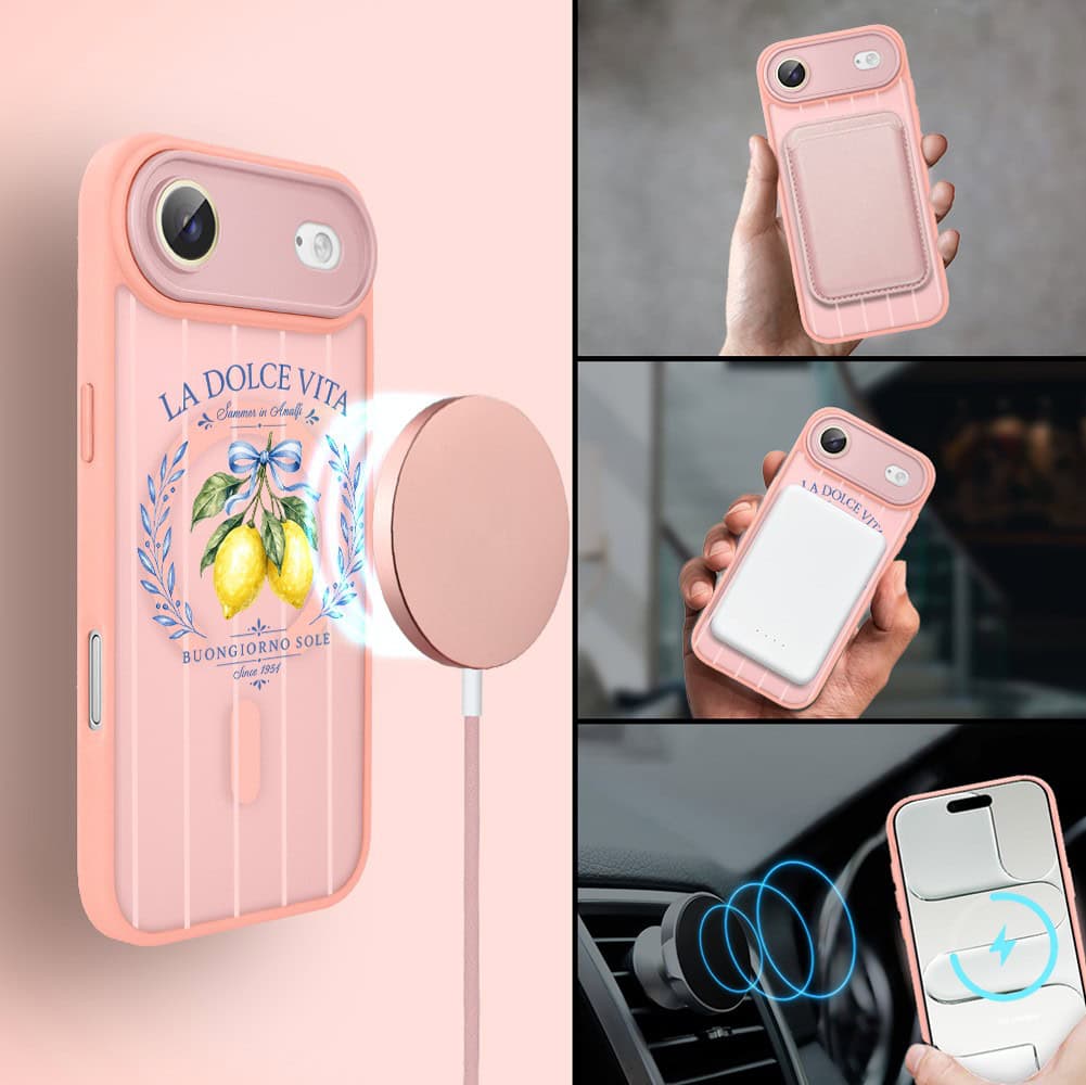 Etui do iPhone Air Color Flush z MagSafe, z osłoną aparatu, cytrynowa dolce vita, różowe (7)