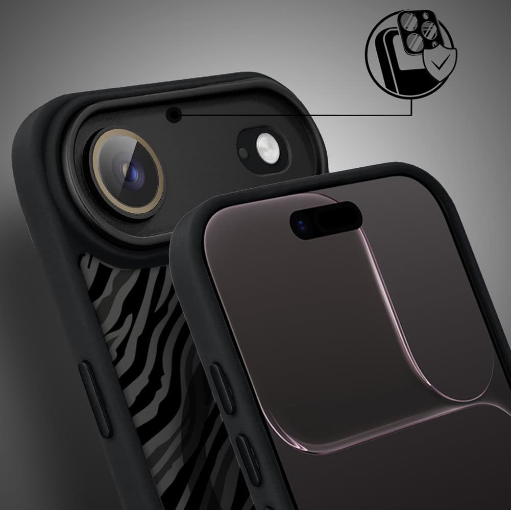 Etui do iPhone Air Color Flush z MagSafe, z osłoną aparatu, hipnotyczna zebra, czarne (3)