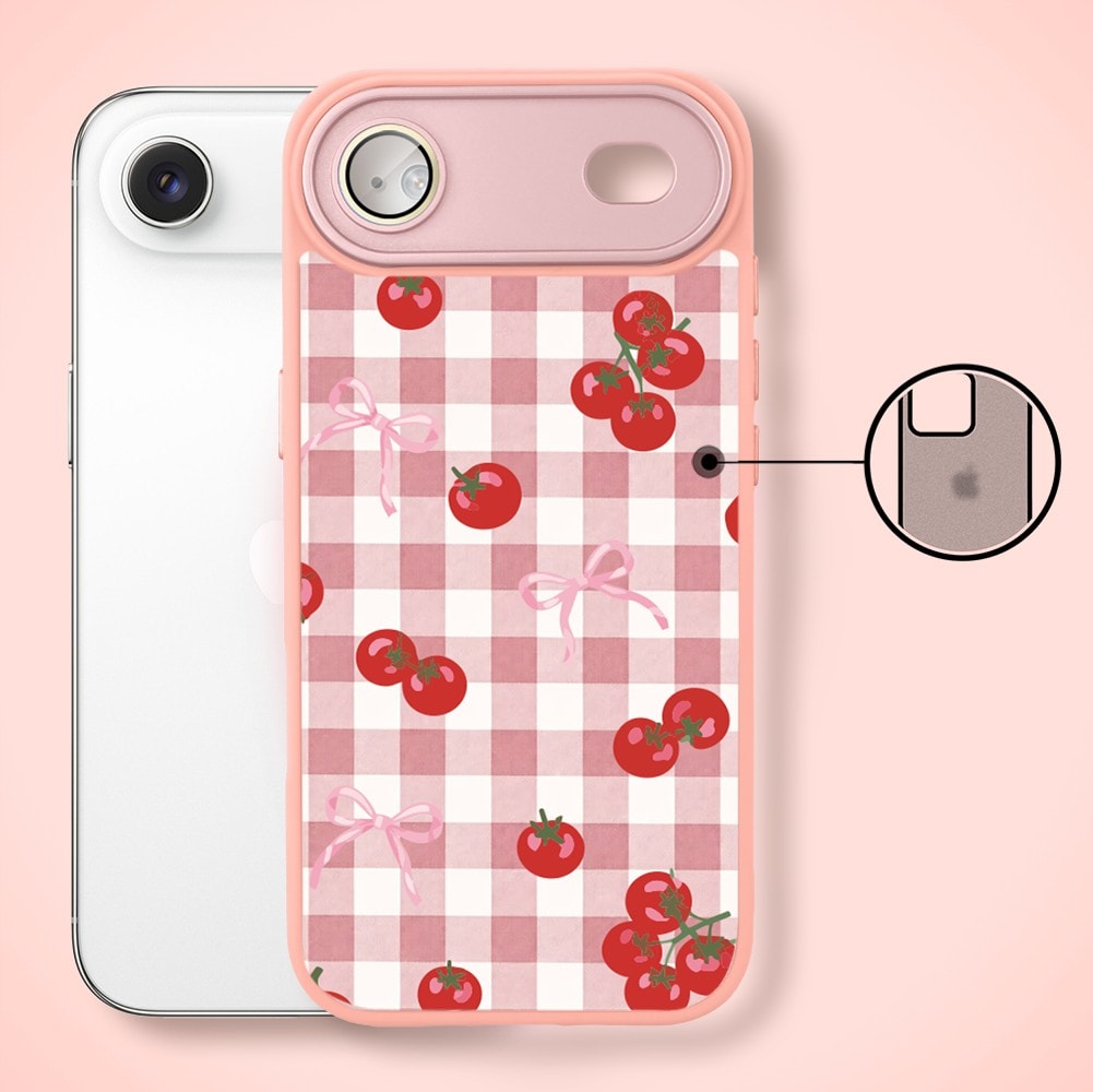Etui do iPhone Air Color Flush z MagSafe, z osłoną aparatu, kratka pomodoro, różowe (4)