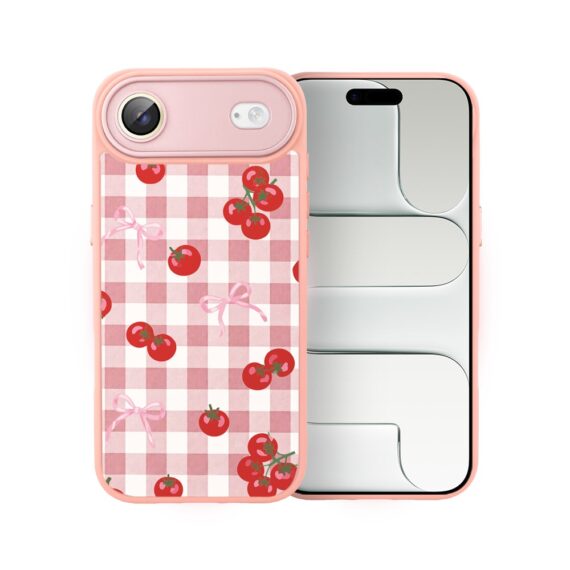 Etui do iPhone Air Color Flush z MagSafe, z osłoną aparatu, kratka pomodoro, różowe (6)
