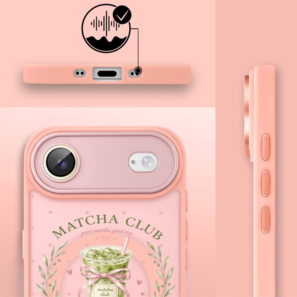 Etui do iPhone Air Color Flush z MagSafe, z osłoną aparatu, matcha club, różowe (1)