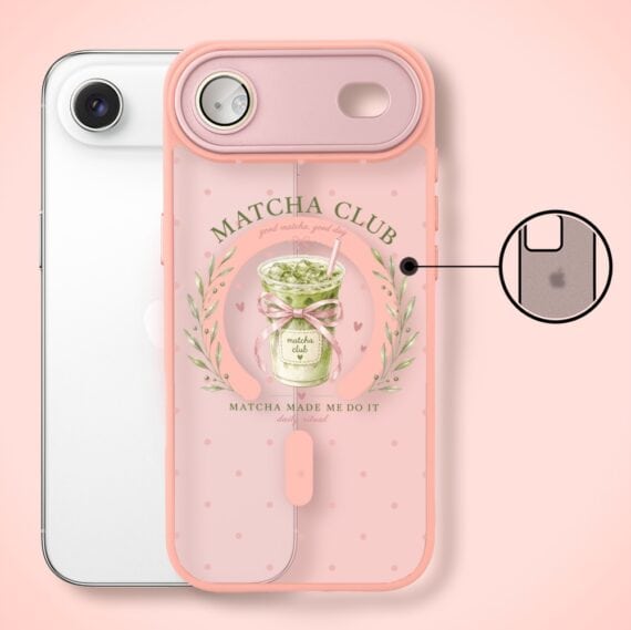Etui do iPhone Air Color Flush z MagSafe, z osłoną aparatu, matcha club, różowe (2)