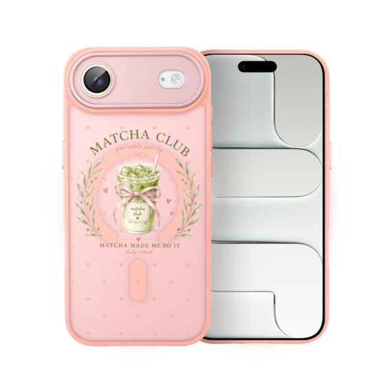 Etui do iPhone Air Color Flush z MagSafe, z osłoną aparatu, matcha club, różowe (4)