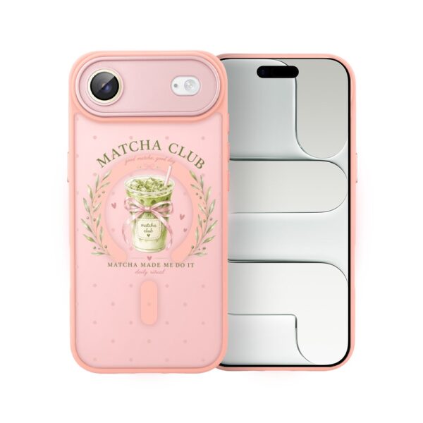 Etui do iPhone Air Color Flush z MagSafe, z osłoną aparatu, matcha club, różowe