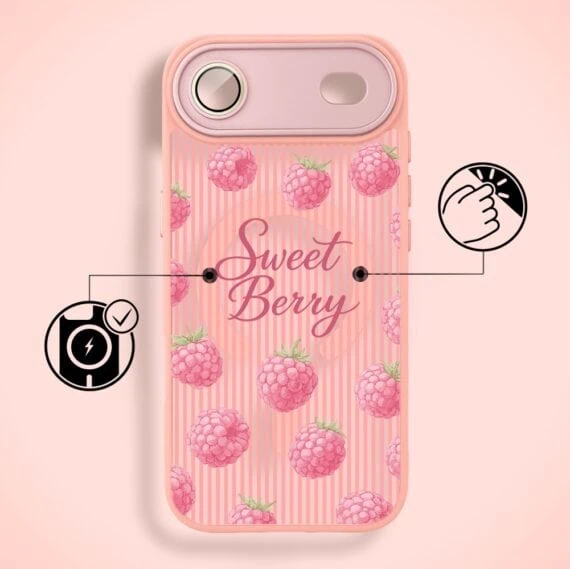 Etui do iPhone Air Color Flush z MagSafe, z osłoną aparatu, słodka malina, różowe (6)
