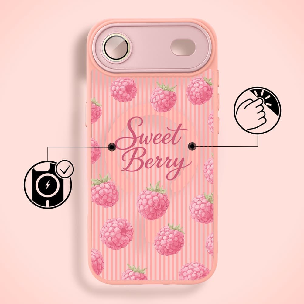Etui do iPhone Air Color Flush z MagSafe, z osłoną aparatu, słodka malina, różowe (6)