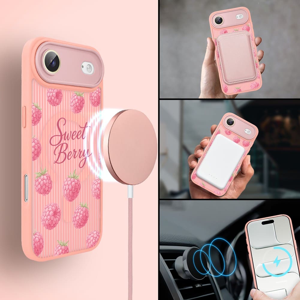 Etui do iPhone Air Color Flush z MagSafe, z osłoną aparatu, słodka malina, różowe (7)