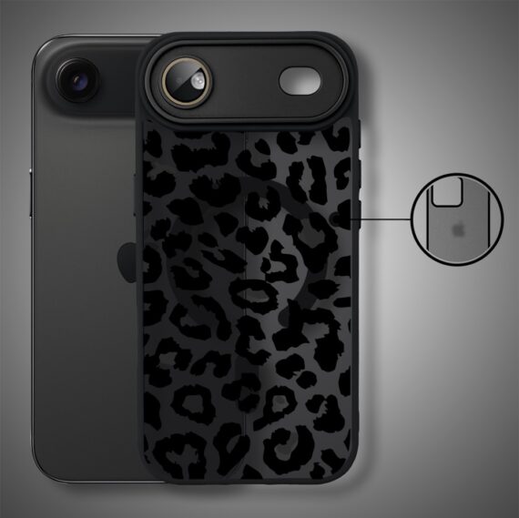 Etui do iPhone Air Color Flush z MagSafe, z osłoną aparatu, subtelna panterka, czarne (5)