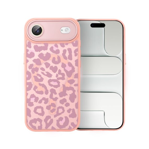 Etui do iPhone Air Color Flush z MagSafe, z osłoną aparatu, subtelna panterka, różowe (2)