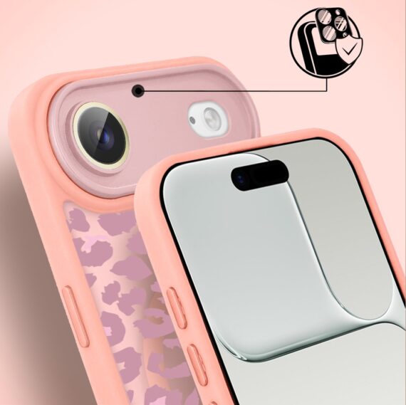 Etui do iPhone Air Color Flush z MagSafe, z osłoną aparatu, subtelna panterka, różowe (6)