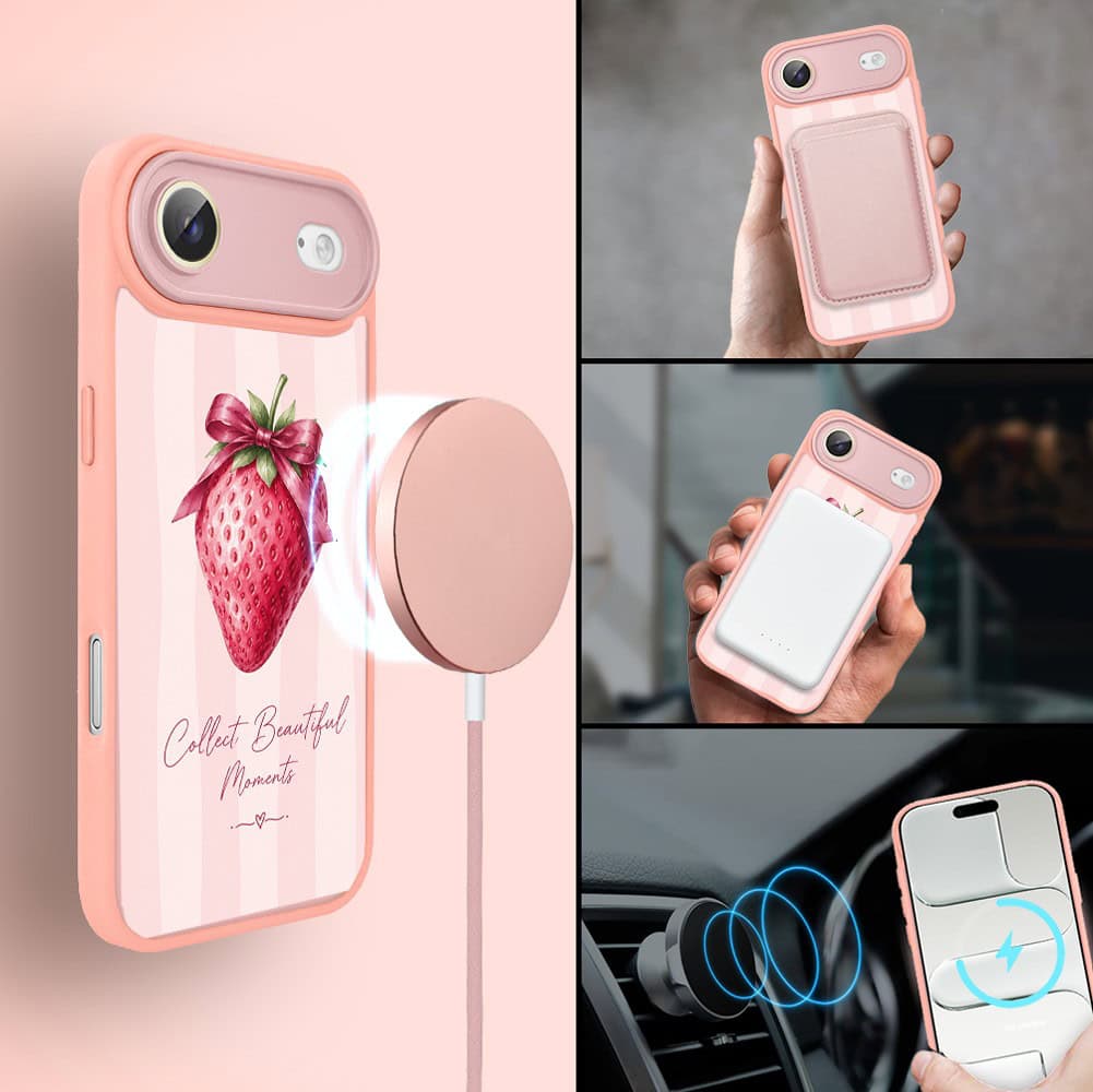 Etui do iPhone Air Color Flush z MagSafe, z osłoną aparatu, truskawkowy moment, różowe (1)