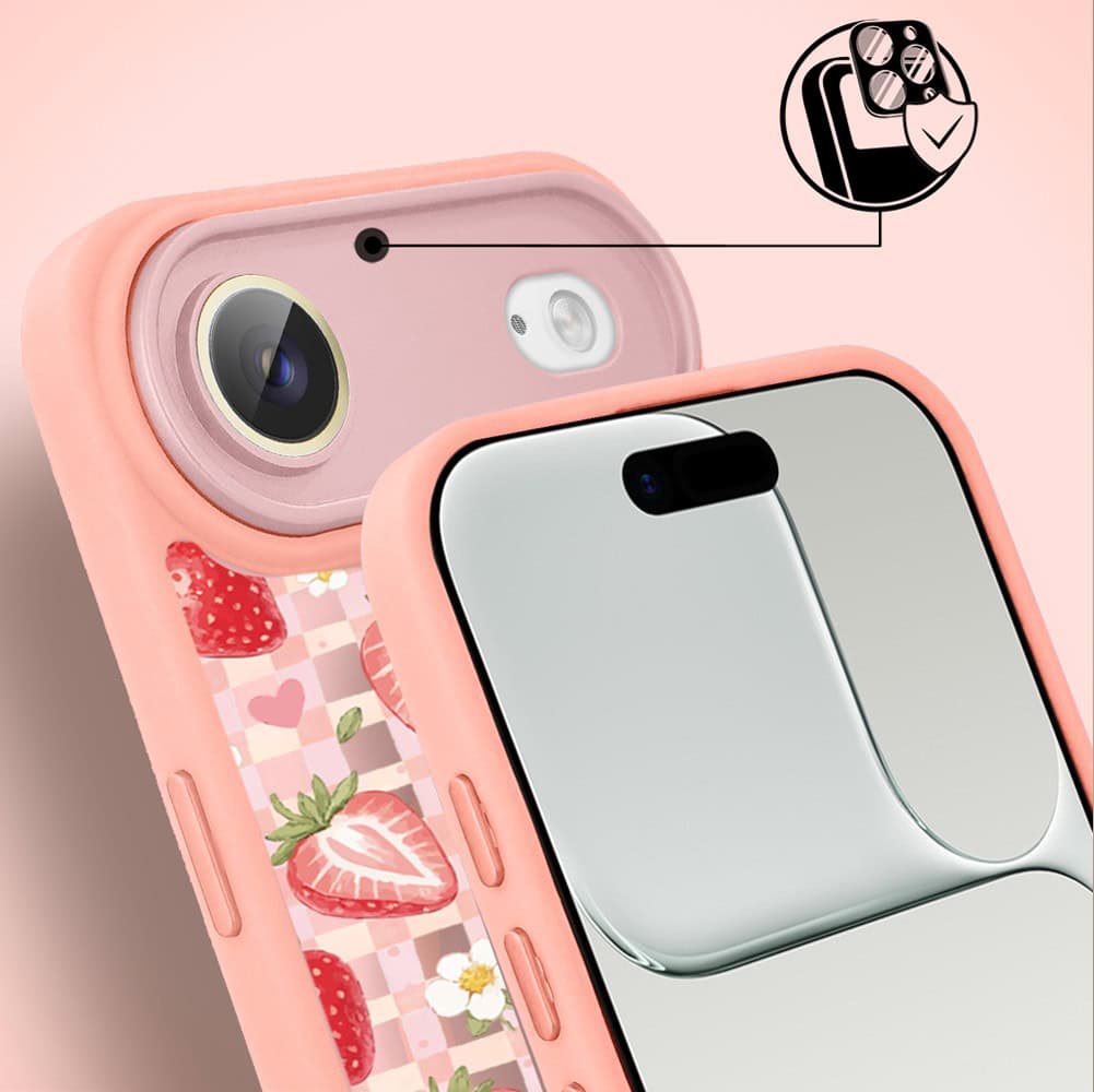 Etui do iPhone Air Color Flush z MagSafe, z osłoną aparatu, truskawkowy piknik, różowe (7)