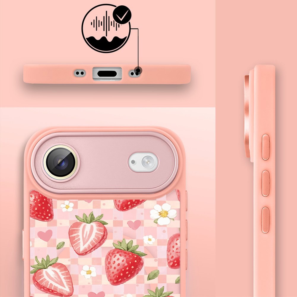 Etui do iPhone Air Color Flush z MagSafe, z osłoną aparatu, truskawkowy piknik, różowe (8)