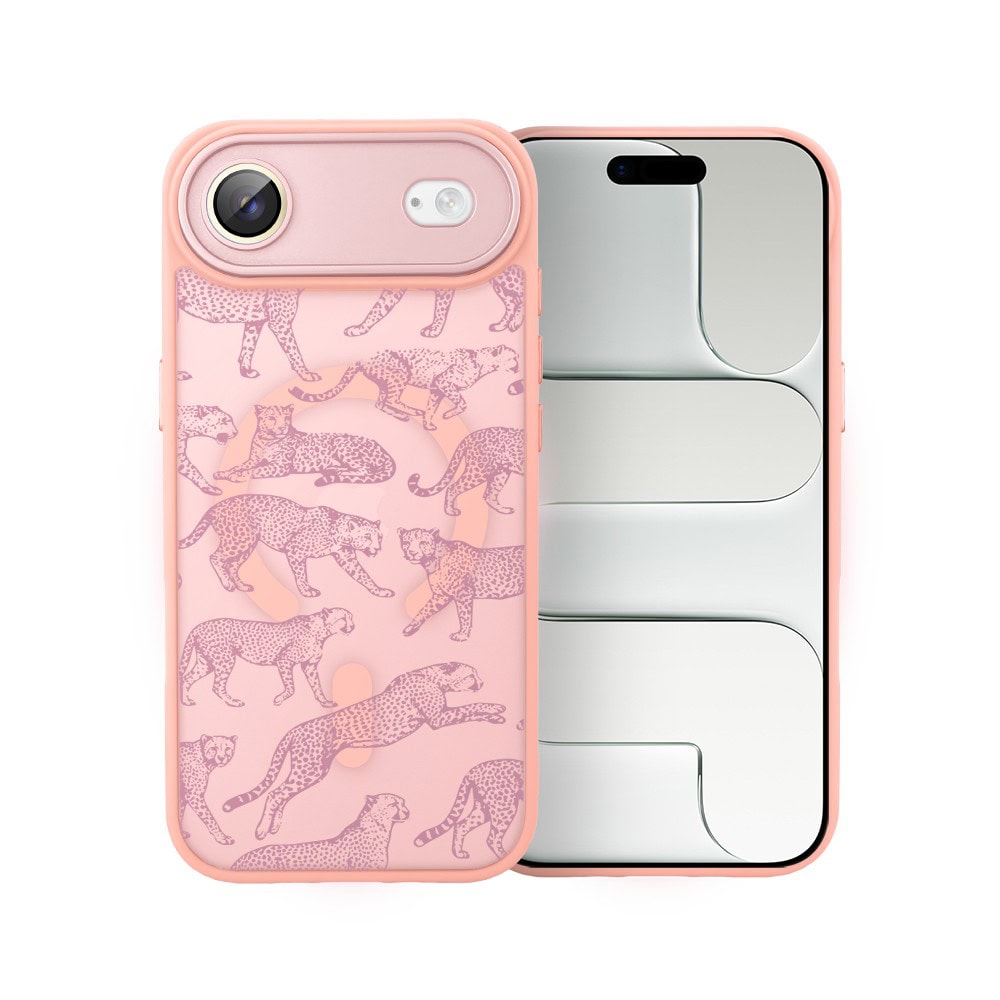 Etui do iPhone Air Color Flush z MagSafe, z osłoną aparatu, wesołe gepardy, różowe (1)