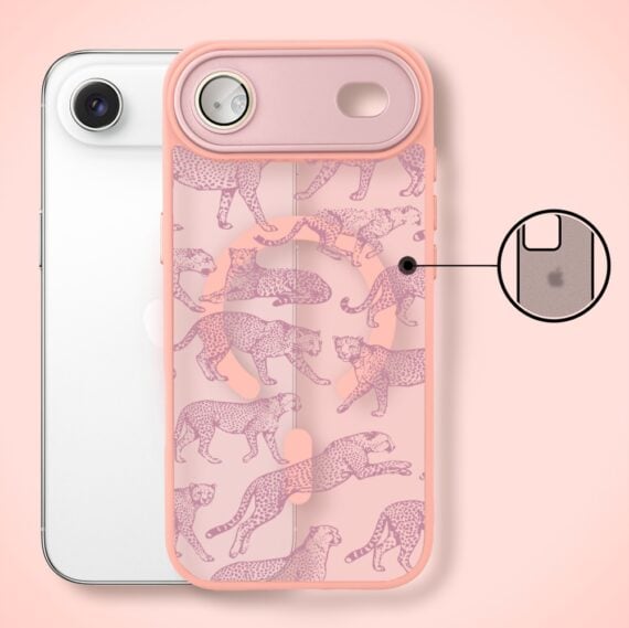 Etui do iPhone Air Color Flush z MagSafe, z osłoną aparatu, wesołe gepardy, różowe (7)