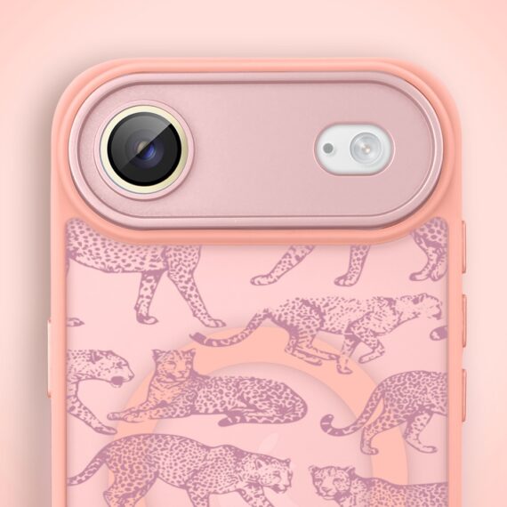 Etui do iPhone Air Color Flush z MagSafe, z osłoną aparatu, wesołe gepardy, różowe (8)
