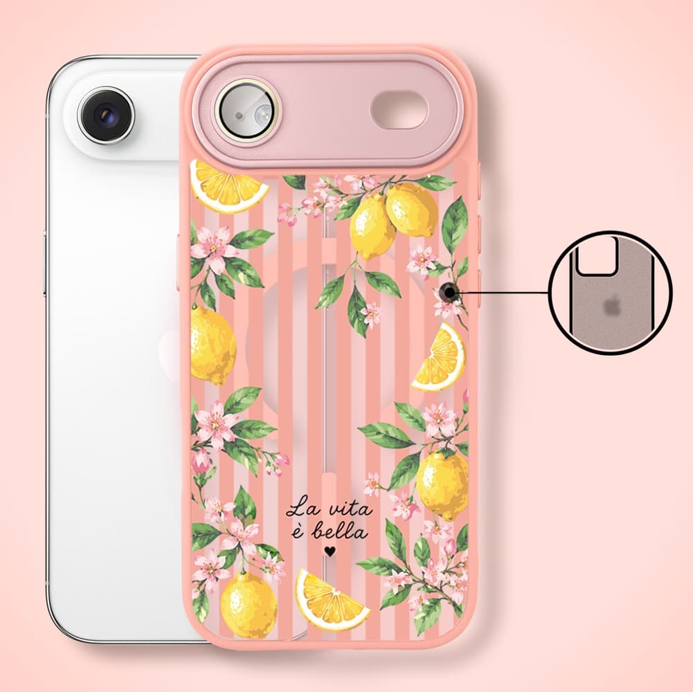 Etui do iPhone Air Color Flush z MagSafe, z osłoną aparatu, włoskie limone, różowe (2)