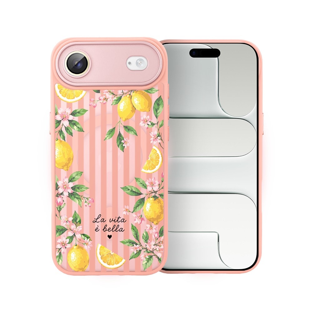 Etui do iPhone Air Color Flush z MagSafe, z osłoną aparatu, włoskie limone, różowe
