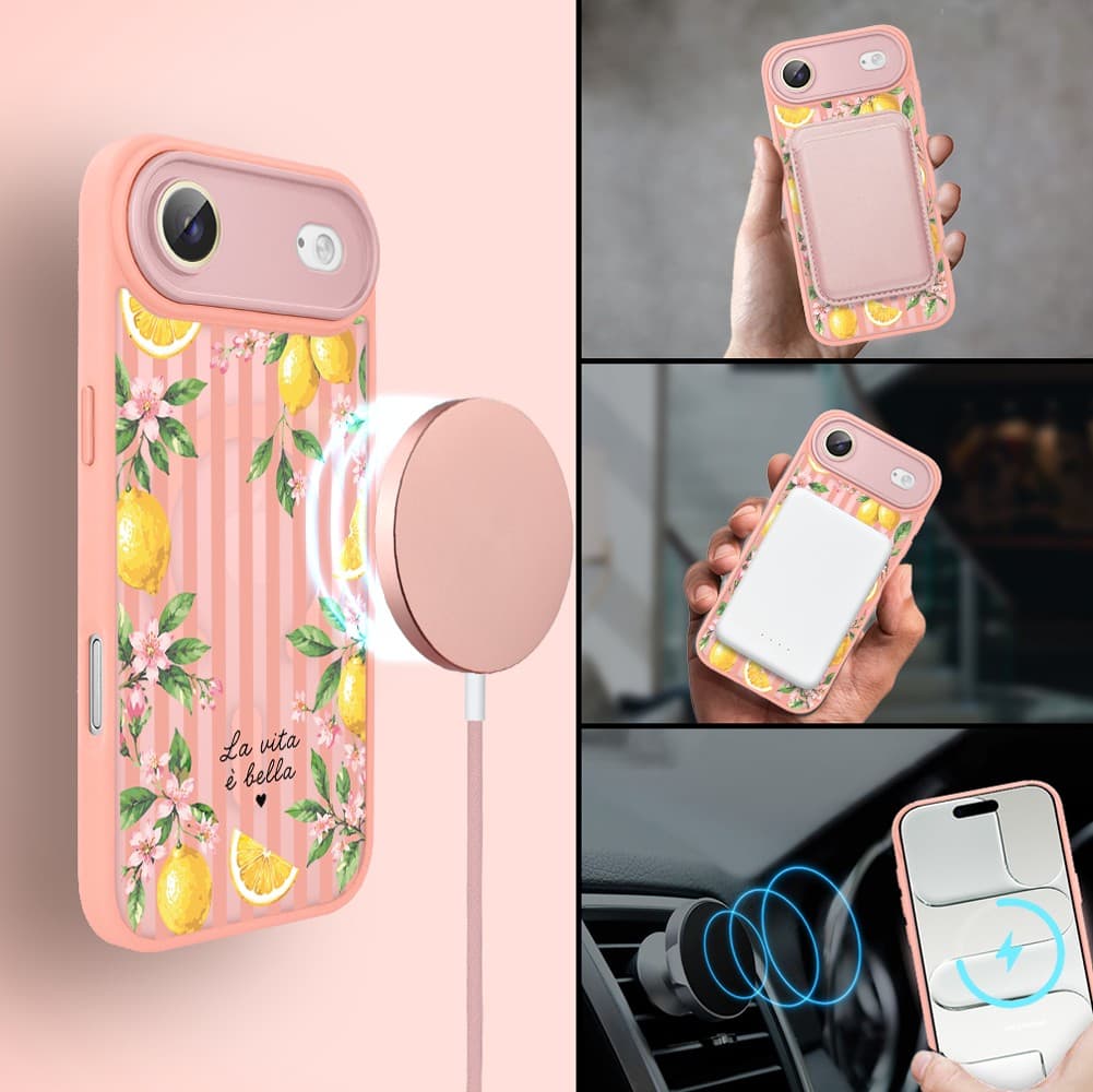 Etui do iPhone Air Color Flush z MagSafe, z osłoną aparatu, włoskie limone, różowe (6)