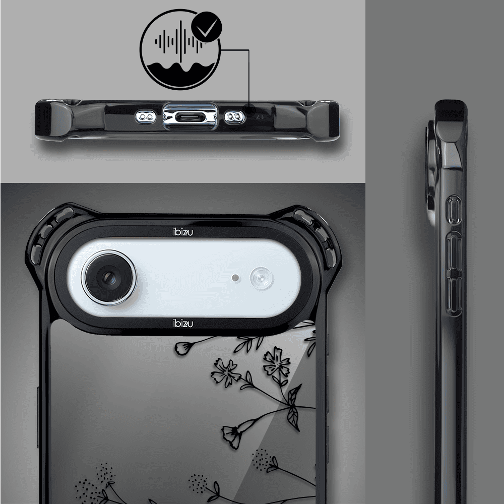 Etui do iPhone Air IBIZU DropGuard Ultra z MagSafe, Midnight, Dotyk kwiatów (6)