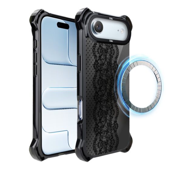 Etui do iPhone Air IBIZU DropGuard Ultra z MagSafe, Midnight, Ornamentowa koronka (1)