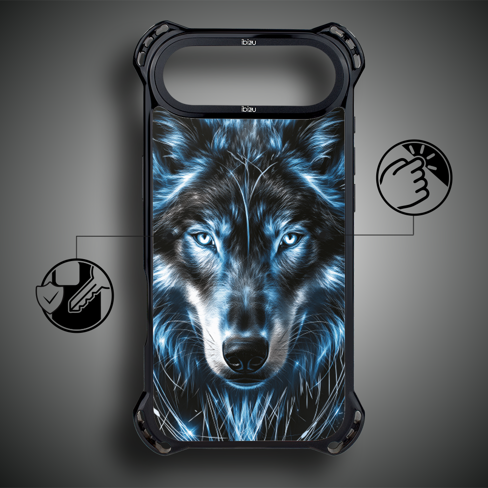 Etui do iPhone Air IBIZU DropGuard Ultra z MagSafe, Wilki, Lodowy Wilk (2)