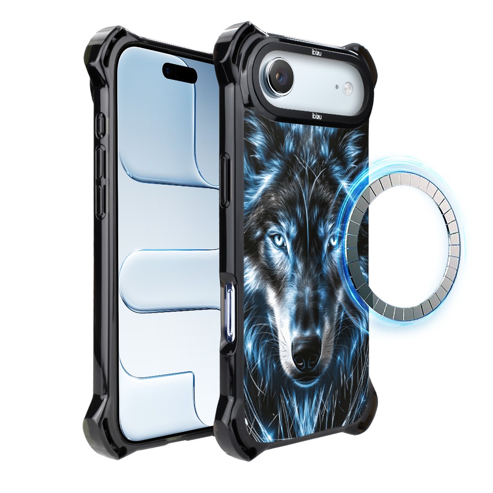 Etui do iPhone Air IBIZU DropGuard Ultra z MagSafe, Wilki, Lodowy Wilk (3)