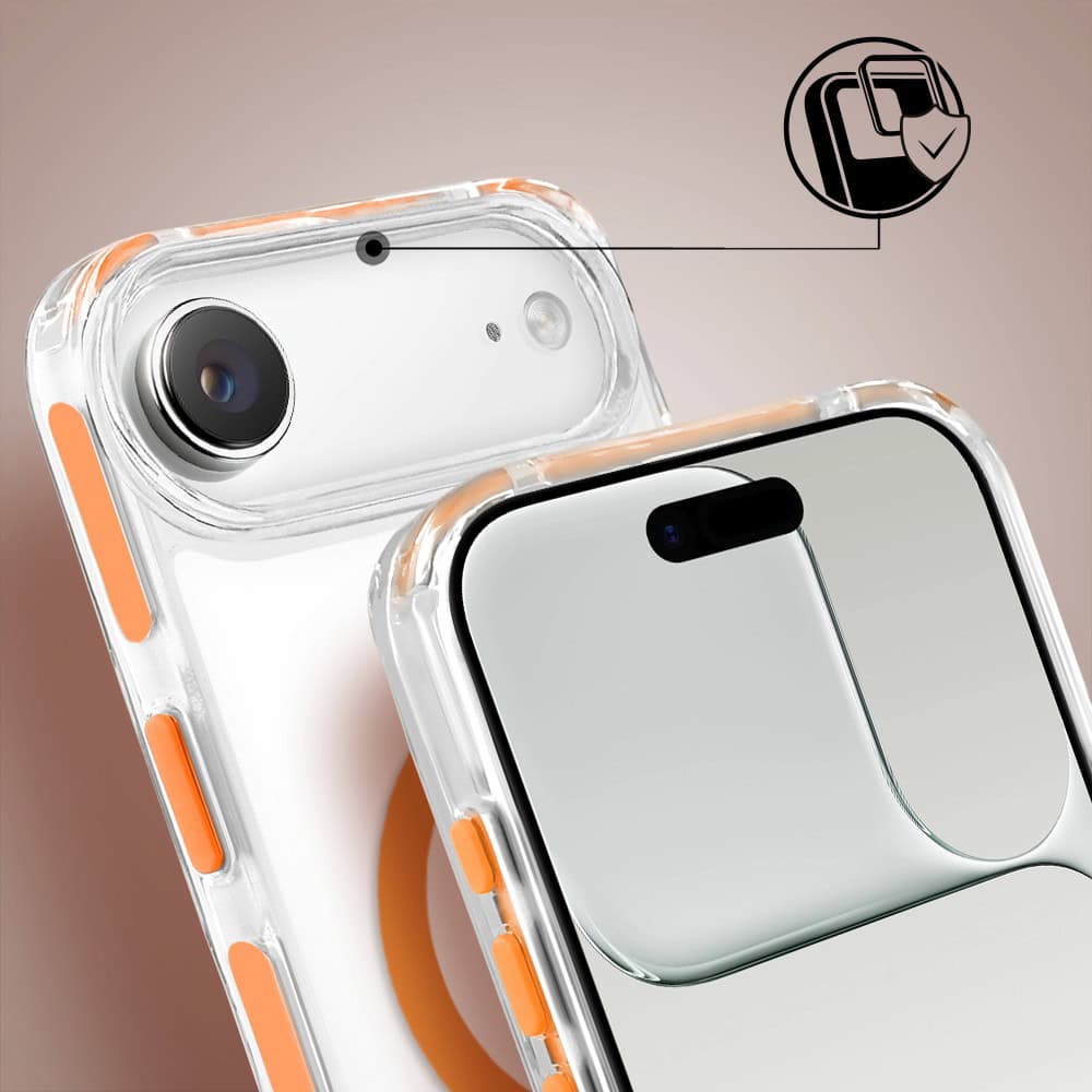 Etui do iPhone Air, MagSafe, ze smyczą, na ramię, crossbody, pomarańczowe (5)