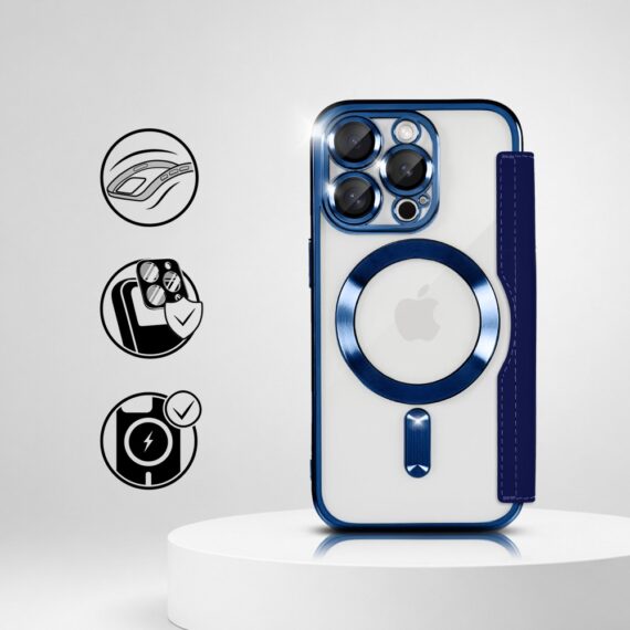 Perfect Match do iPhone 16 Pro Max - zestaw Book MagSafe Lens + akcesoria, granatowy (1)