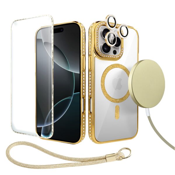 Perfect Match do iPhone 16 Pro Max – zestaw Diadem Glow + akcesoria, złoty