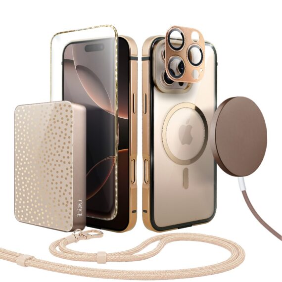 Perfect Match do iPhone 16 Pro Max - zestaw IBIZU Elite Skin + akcesoria, pustynny brąz (2)