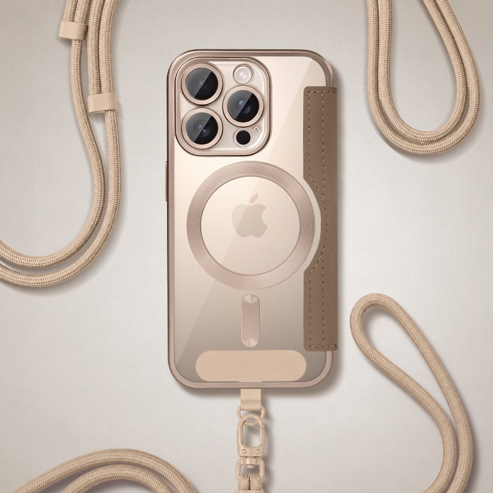 Perfect Match do iPhone 16 Pro - zestaw Book MagSafe Lens + akcesoria, pustynny brąz (3)