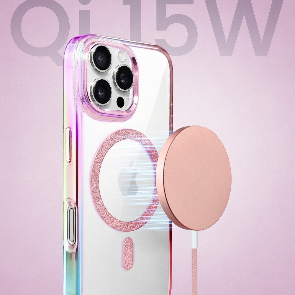 Perfect Match do iPhone 16 Pro - zestaw Glitter Crown + akcesoria, różowy (4)