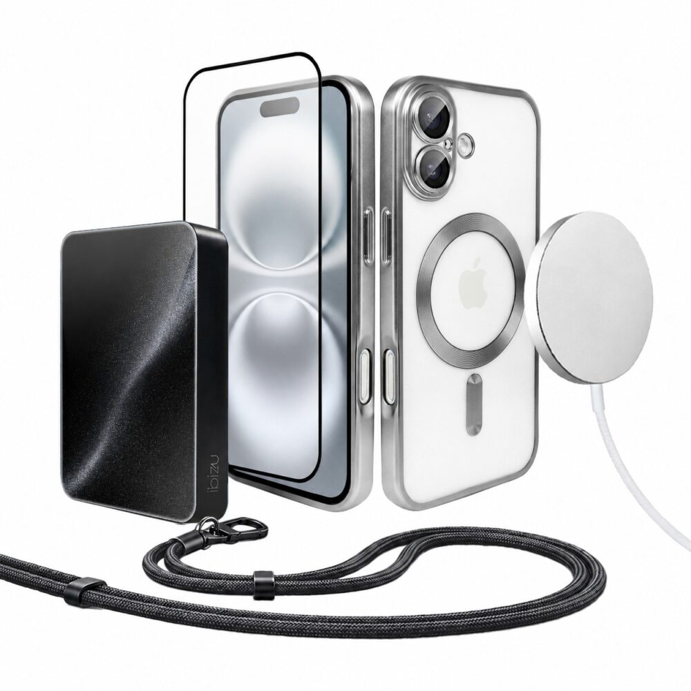 Perfect Match do iPhone 16 plus – zestaw MagSafe Luxury Titanium Finish + akcesoria, srebrny (2)