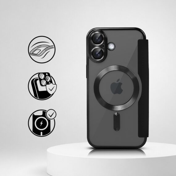 Perfect Match do iPhone 16 - zestaw Book MagSafe Lens + akcesoria, czarny (1)