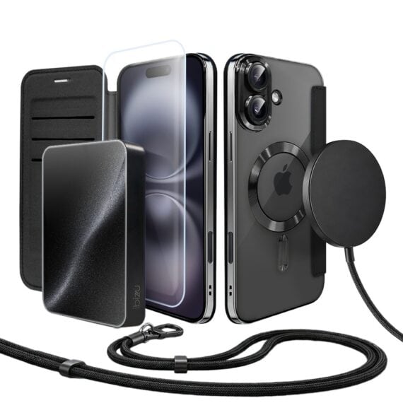 Perfect Match do iPhone 16 - zestaw Book MagSafe Lens + akcesoria, czarny (2)