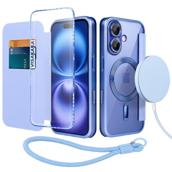 Perfect Match do iPhone 16 - zestaw Book MagSafe Lens + akcesoria, niebieski (2)