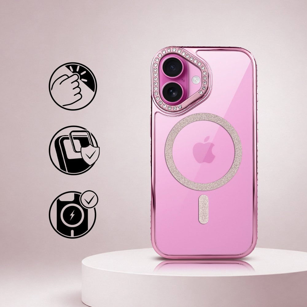 Perfect Match do iPhone 16 - zestaw Diadem Glow + akcesoria, różowy (2)