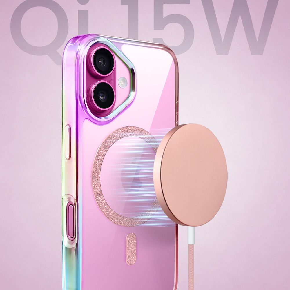 Perfect Match do iPhone 16 - zestaw Glitter Crown + akcesoria, różowy (4)