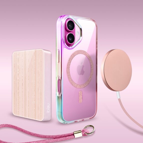 Perfect Match do iPhone 16 - zestaw Glitter Crown + akcesoria, różowy (6)