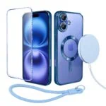 Perfect Match do iPhone 16 - zestaw MagSafe Luxury Protect + akcesoria, niebieski (2)