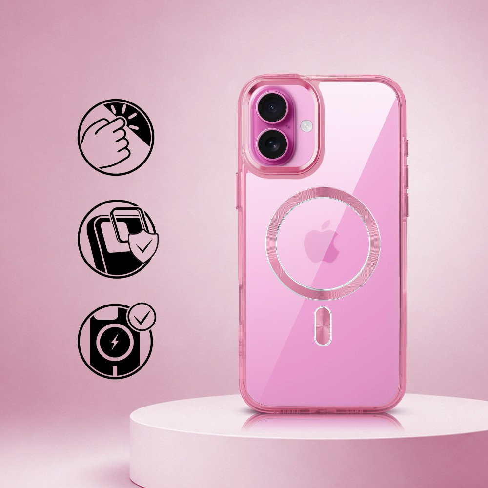 Perfect Match do iPhone 16 – zestaw Super Hybrid + akcesoria, różowy (1)