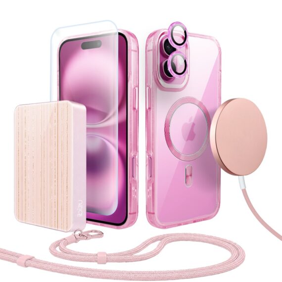 Perfect Match do iPhone 16 – zestaw Super Hybrid + akcesoria, różowy (2)