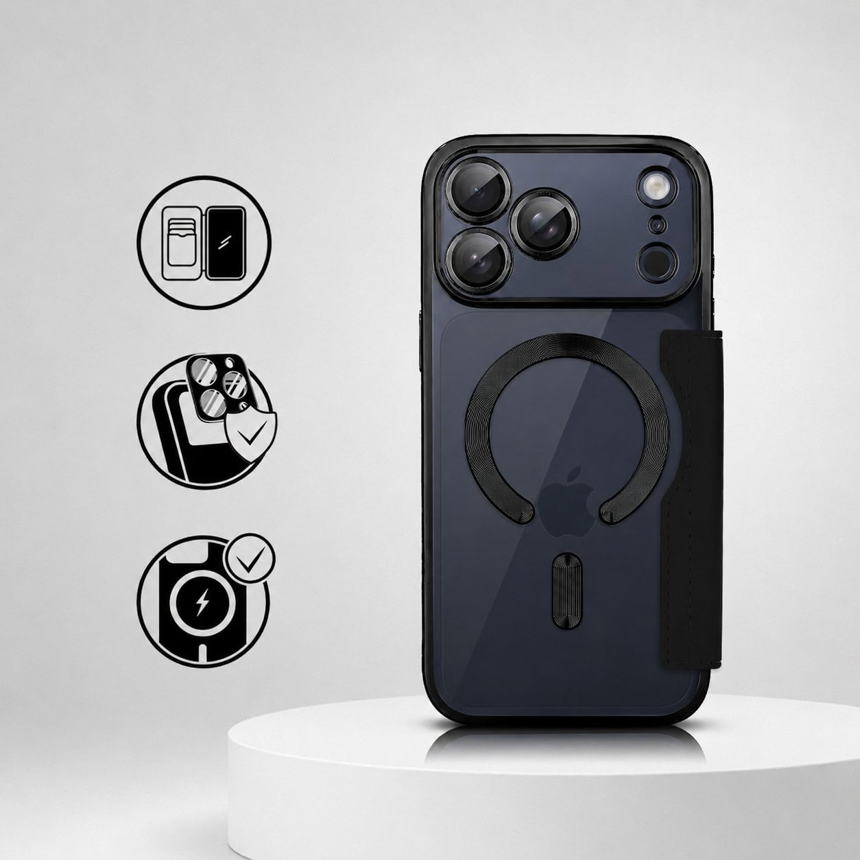 Perfect Match do iPhone 17 Pro Max - zestaw Book MagSafe Lens + akcesoria, czarnypop