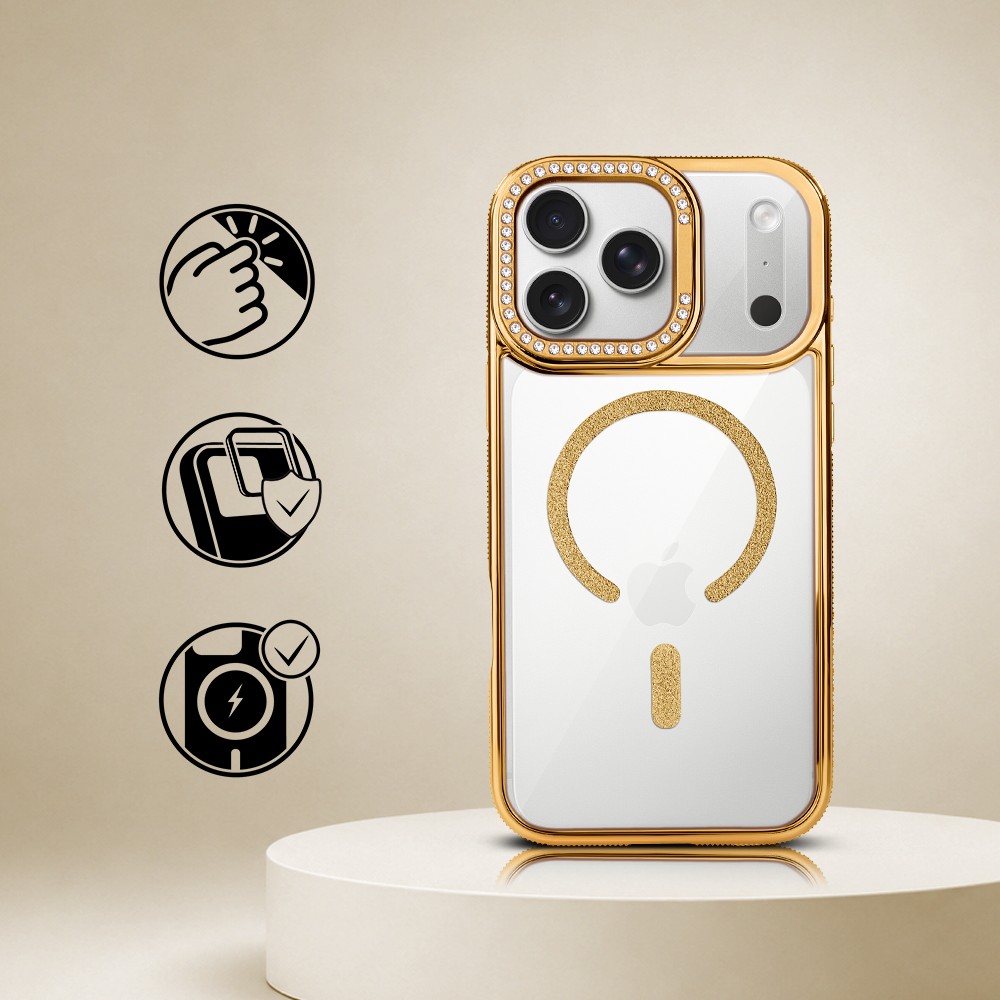 Perfect Match do iPhone 17 Pro Max - zestaw Diadem Glow + akcesoria, złoty