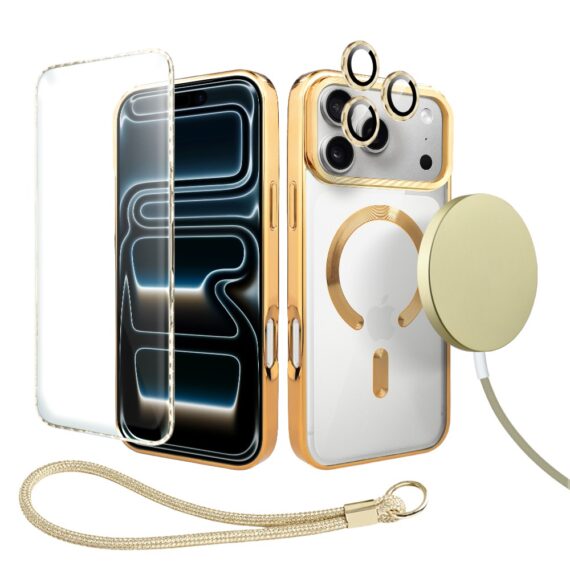 Perfect Match do iPhone 17 Pro Max - zestaw MagSafe Luxury + akcesoria, złoty (2)