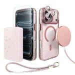 Perfect Match do iPhone 17 Pro - zestaw Super Hybrid Sparkle + akcesoria, różowy (3)