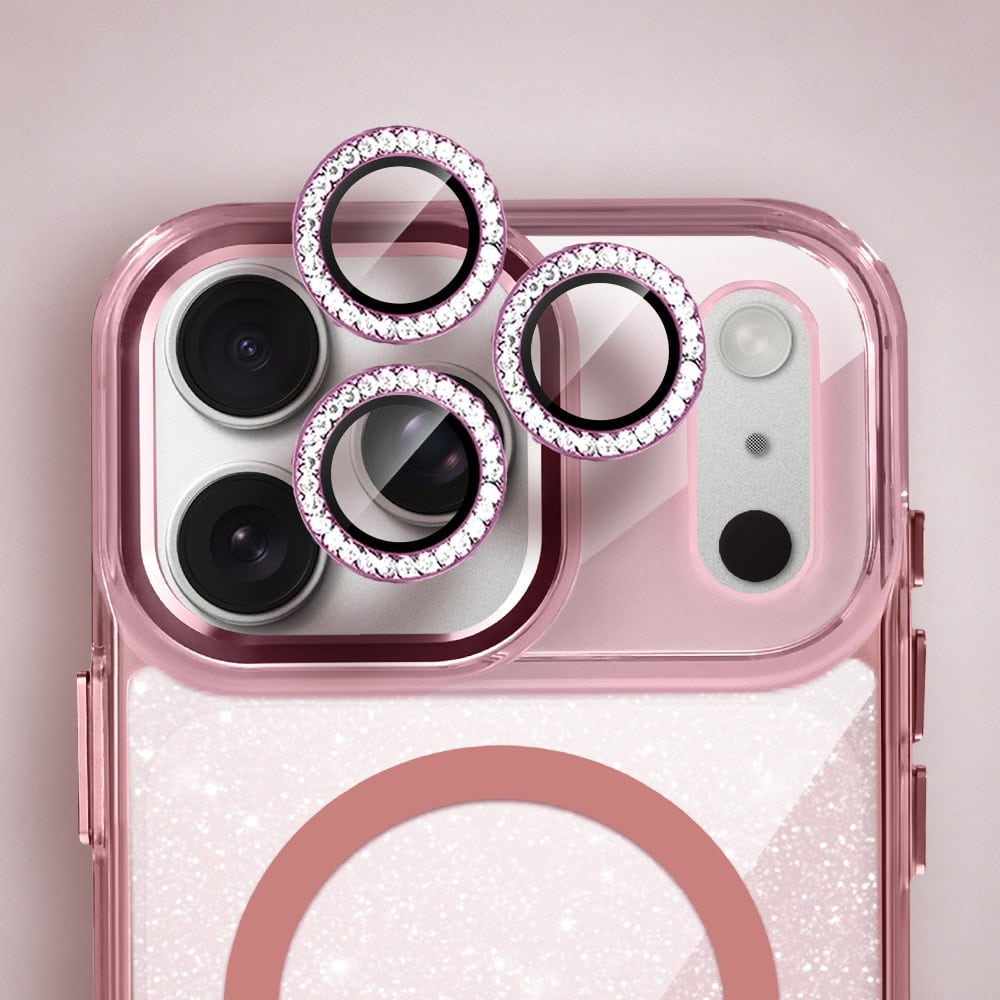 Perfect Match do iPhone 17 Pro - zestaw Super Hybrid Sparkle + akcesoria, różowy (5)