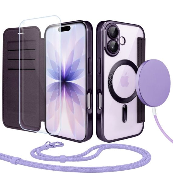 Perfect Match do iPhone 17 - zestaw Book MagSafe Lens + akcesoria, fioletowy (2)