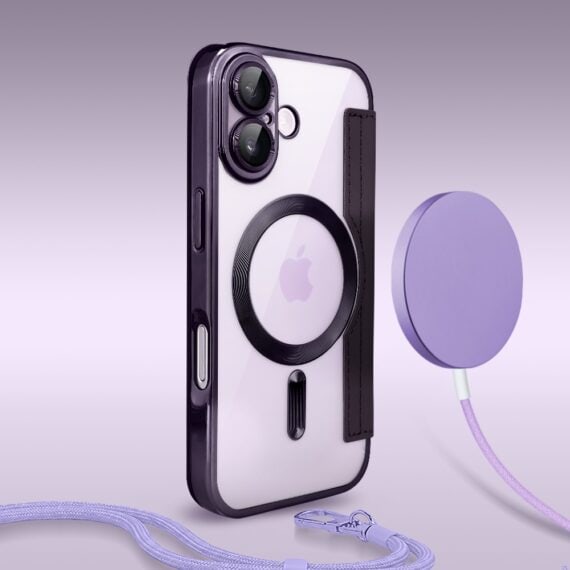 Perfect Match do iPhone 17 - zestaw Book MagSafe Lens + akcesoria, fioletowy (4)